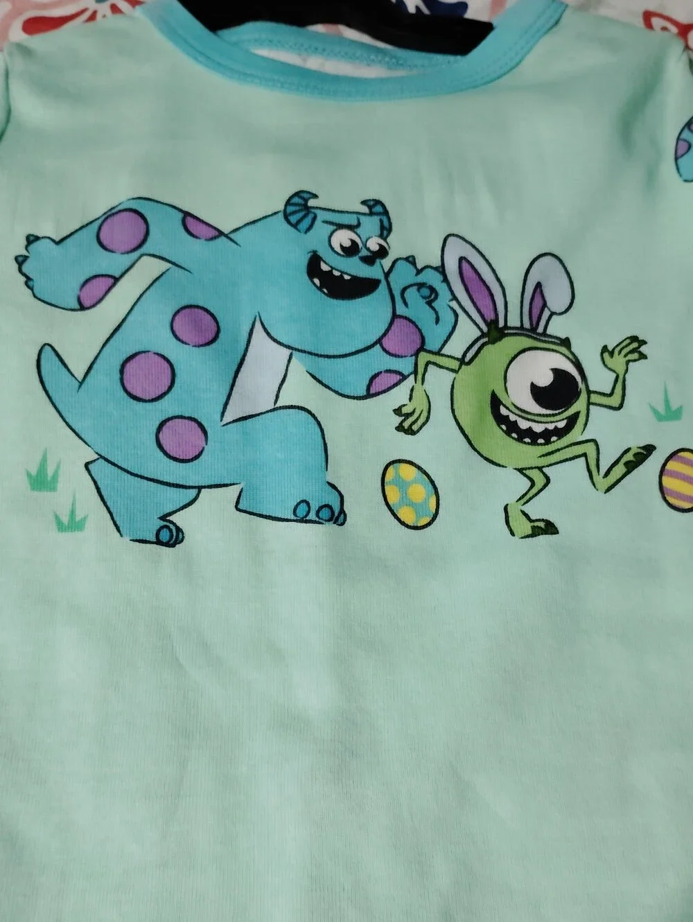 Disney Monsters, Inc. Sulley Mike Wazowski Easter Pajama Set